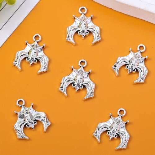 Colgantes Animales de Aleación de Zinc, Bate, chapado en color de plata antigua, Bricolaje, libre de níquel, plomo & cadmio, 17x19mm, aproximado 100PCs/Bolsa, Vendido por Bolsa