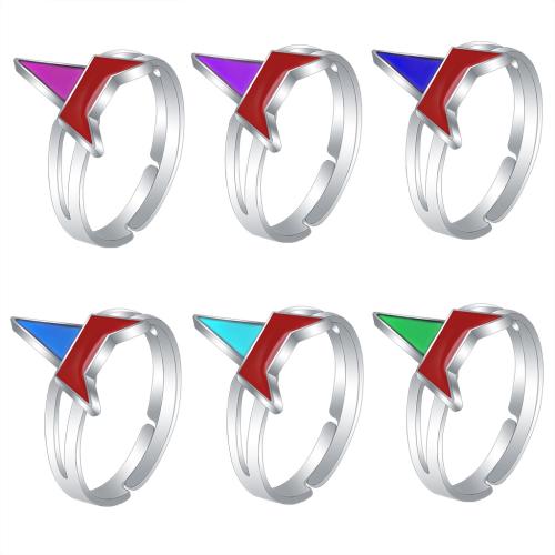 Mood Finger Ring, Tibetan Style, Rocket, silver color plated, Adjustable & for woman & epoxy gel & change their color according to the temperature, nickel, lead & cadmium free, inner diameter:17~20mm, Sold By PC