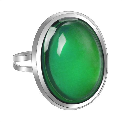 Bague humeur en émail, alliage de zinc, avec Acrylique, Placage de couleur argentée, pour femme & émail selon l'humeur, protéger l'environnement, sans nickel, plomb et cadmium, inner diameter:17~20mm, Vendu par PC