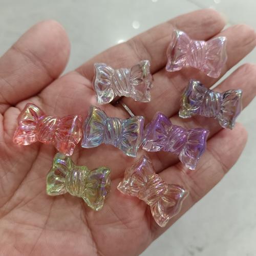 Plated Acrylic Beads, Bowknot, DIY, more colors for choice, 16x24mm, 200PCs/Bag, Sold By Bag