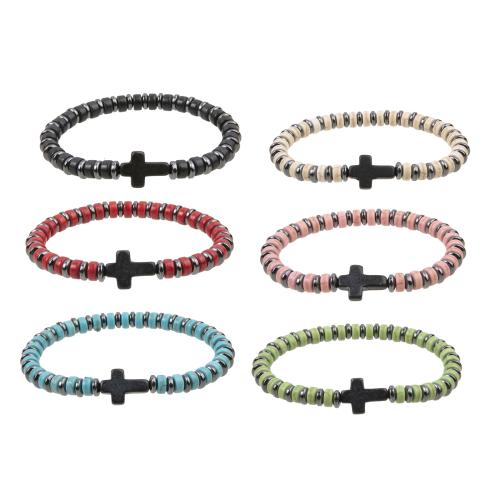 Bracelets de pierres précieuses, Pierre naturelle, avec fil élastique & Hématite, fait à la main, 6 pièces & bijoux de mode & pour femme, couleurs mélangées, Vendu par fixé