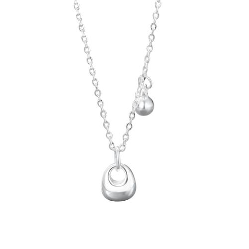 925 Sterling Silver Necklaces, with 5CM extender chain, for woman, silver color, Length:Approx 40 cm, Sold By PC