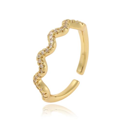 Cúbicos Circonia Micro Pave anillo de latón, metal, chapado, micro arcilla de zirconia cúbica & para mujer, más colores para la opción, Vendido por UD