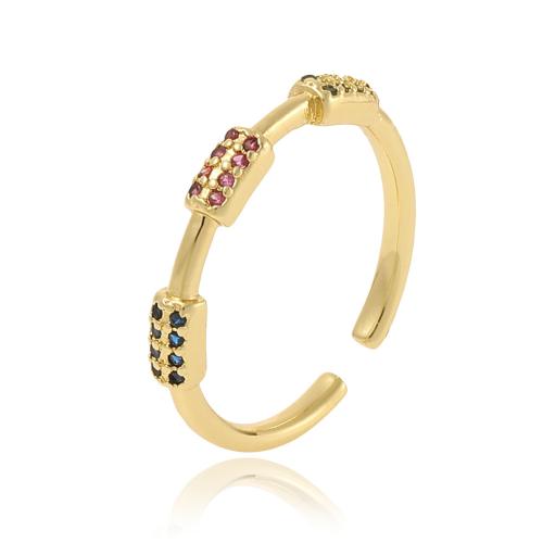 Cúbicos Circonia Micro Pave anillo de latón, metal, chapado, micro arcilla de zirconia cúbica & para mujer, más colores para la opción, Vendido por UD