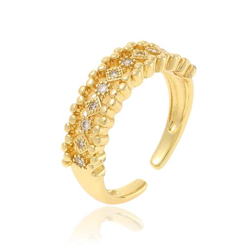 Cubic Zirconia Micro Pave Brass Ring, plated, micro pave cubic zirconia & for woman, more colors for choice, Sold By PC