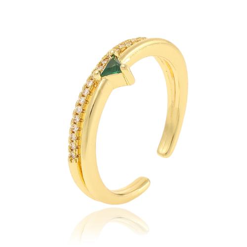 Cúbicos Circonia Micro Pave anillo de latón, metal, chapado, micro arcilla de zirconia cúbica & para mujer, más colores para la opción, Vendido por UD