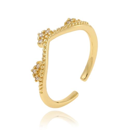 Cubic Zirconia Micro Pave Brass Ring, plated, micro pave cubic zirconia & for woman, more colors for choice, Sold By PC