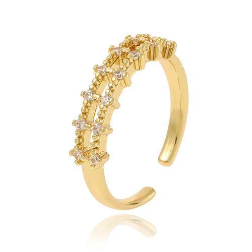 Cubic Zirconia Micro Pave Brass Ring, plated, micro pave cubic zirconia & for woman, more colors for choice, Sold By PC