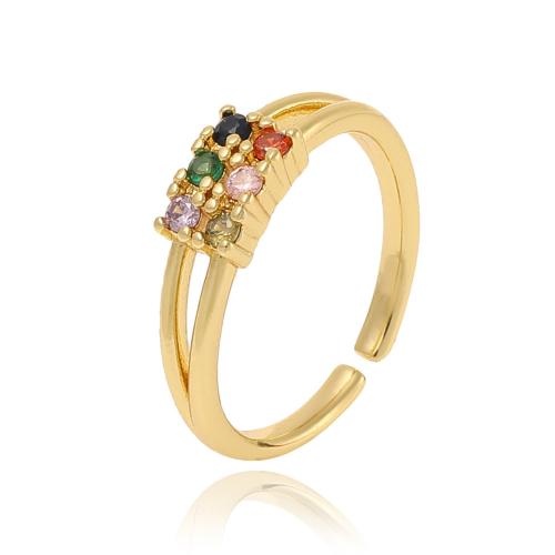 Cubic Zirconia Micro Pave Brass Ring, plated, micro pave cubic zirconia & for woman, more colors for choice, Sold By PC