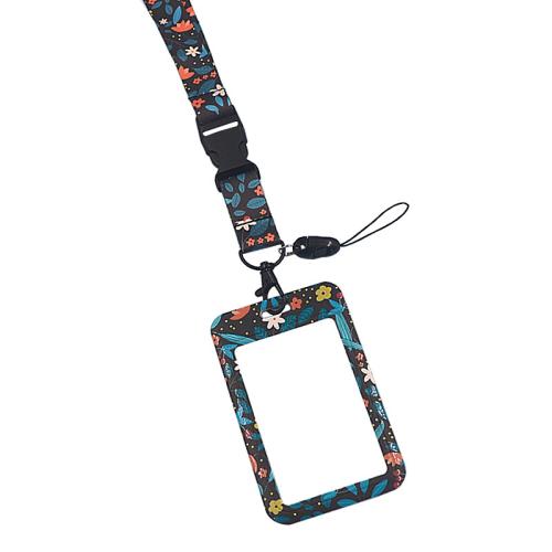 Plastic Lanyard Card Holder, with Polyester Cord, portable & multifunctional, mixed colors, Sold By PC