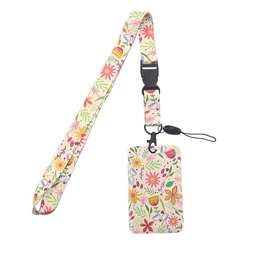 Plastic Lanyard Card Holder, with Polyester Cord, portable & multifunctional, mixed colors, Sold By PC