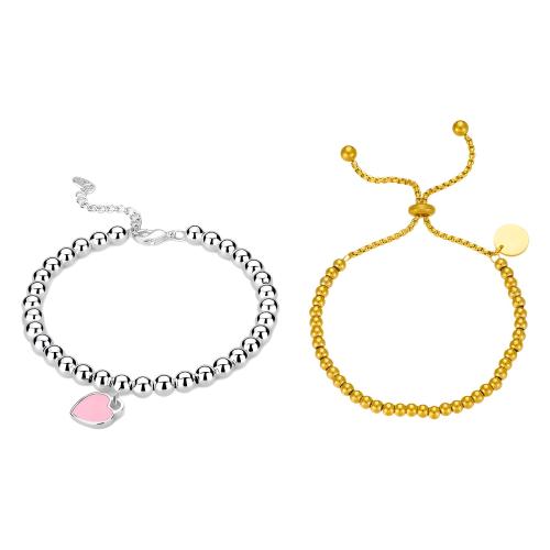 Bracelet d'acier titane, Placage, styles différents pour le choix & pour femme, plus de couleurs à choisir, Longueur:Environ 16 cm, Vendu par PC