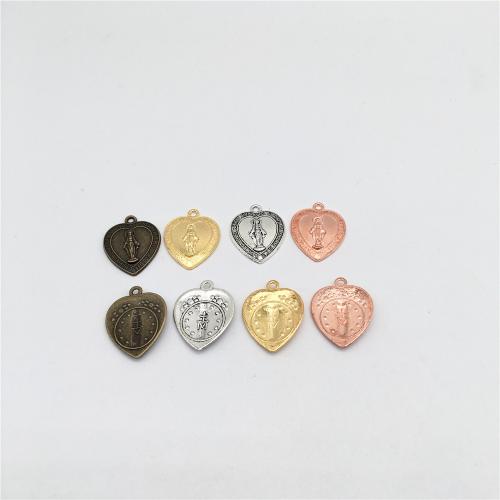 Tibetan Style Heart Pendants, plated, DIY, more colors for choice, 22x17x2mm, 100PCs/Bag, Sold By Bag