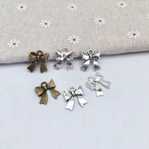 Tibetan Style Bowknot Pendants, plated, DIY, more colors for choice, 18x16x3mm, 100PCs/Bag, Sold By Bag