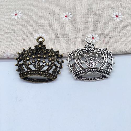 Tibetan Style Crown Pendants, plated, DIY, more colors for choice, 38x40x8mm, 100PCs/Bag, Sold By Bag