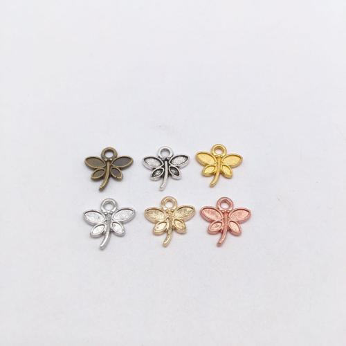 Tibetan Style Animal Pendants, Dragonfly, plated, DIY, more colors for choice, 14x14mm, 100PCs/Bag, Sold By Bag