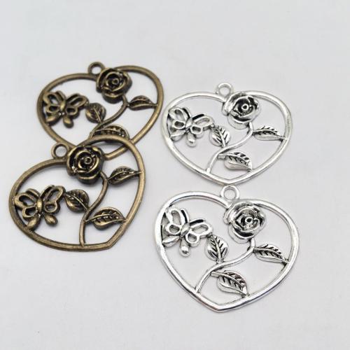 Tibetan Style Heart Pendants, plated, DIY, more colors for choice, 15x17x5mm, 100PCs/Bag, Sold By Bag