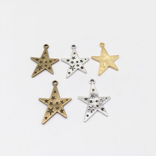 Tibetan Style Star Pendant, plated, DIY, more colors for choice, 28x21mm, 100PCs/Bag, Sold By Bag