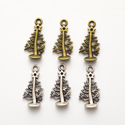 Tibetan Style Pendants, Christmas Tree, plated, DIY, more colors for choice, 25x11x4mm, 100PCs/Bag, Sold By Bag