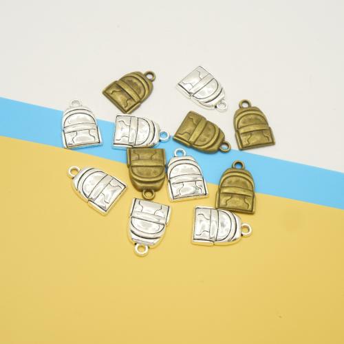 Tibetan Style Pendants, Schoolbag, plated, DIY, more colors for choice, 14x20mm, 100PCs/Bag, Sold By Bag