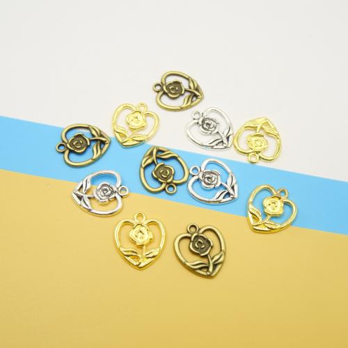 Tibetan Style Heart Pendants, plated, DIY, more colors for choice, 18x16x2mm, 100PCs/Bag, Sold By Bag