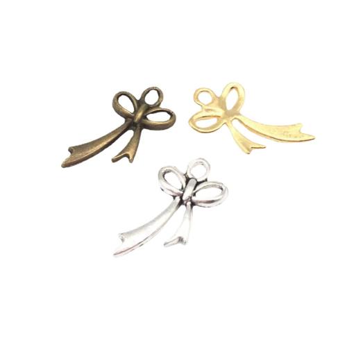 Tibetan Style Bowknot Pendants, plated, DIY, more colors for choice, 20x11mm, 100PCs/Bag, Sold By Bag