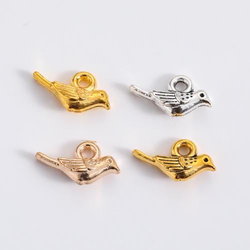 Tibetan Style Animal Pendants, Bird, plated, DIY, more colors for choice, 12.50x7x3mm, 100PCs/Bag, Sold By Bag