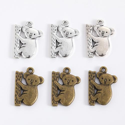 Tibetan Style Animal Pendants, Koala, plated, DIY, more colors for choice, 1.90x1.40x2mm, 100PCs/Bag, Sold By Bag