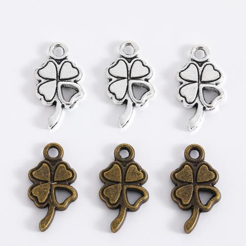 Tibetan Style Clover Pendant, Four Leaf Clover, plated, DIY, more colors for choice, 20x10.50x2.50mm, 100PCs/Bag, Sold By Bag