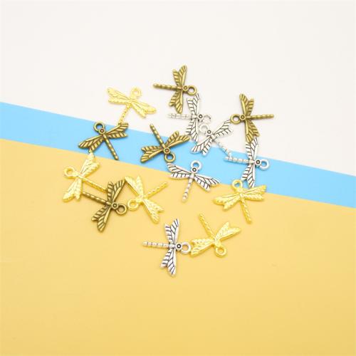 Tibetan Style Animal Pendants, Dragonfly, plated, DIY, more colors for choice, 16x20x2mm, 100PCs/Bag, Sold By Bag