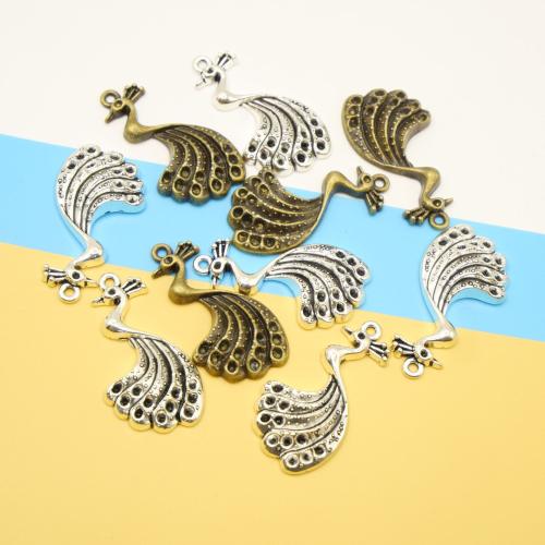 Tibetan Style Animal Pendants, Peacock, plated, DIY, more colors for choice, 39x20x4mm, 100PCs/Bag, Sold By Bag