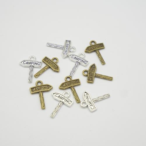 Tibetan Style Pendants, Signpost, plated, DIY, more colors for choice, 23x16x2mm, 100PCs/Bag, Sold By Bag