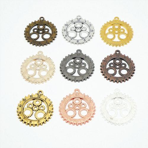 Tibetan Style Pendants, Gear Wheel, plated, DIY, more colors for choice, 28x25x1mm, 100PCs/Bag, Sold By Bag