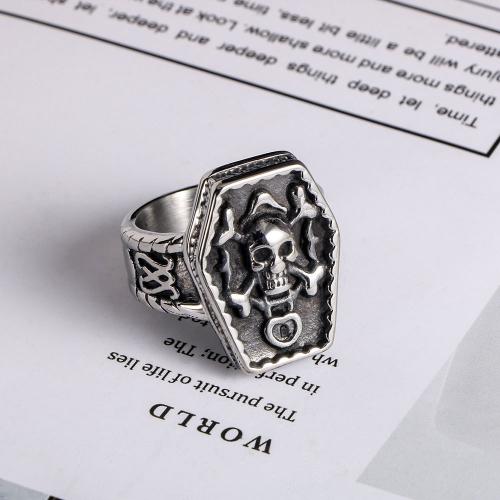 Anillo de dedo de acero inoxidable, acero inoxidable 304, Calavera, diverso tamaño para la opción & para hombre, más colores para la opción, Vendido por UD