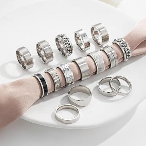 Titanium Steel Ring Set, different size for choice & for man, more colors for choice, US Ring Size:7-12, Sold By Set