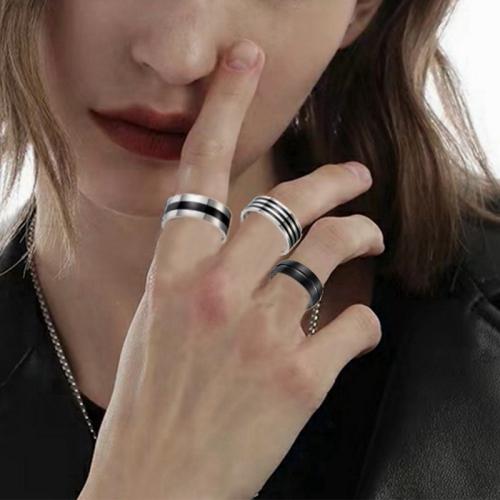 304 Stainless Steel Ring Set, plated, three pieces & Unisex & different size for choice & enamel, US Ring Size:6-13, Sold By Set