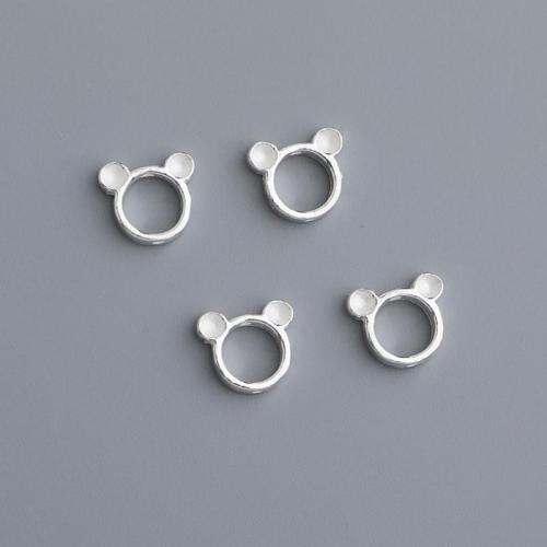 Argent sterling 925 Cadre perle, ours, poli, DIY, argent, 7x7.80mm, Trou:Environ 0.6mm, Diamètre intérieur:Environ 5.5mm, Vendu par PC