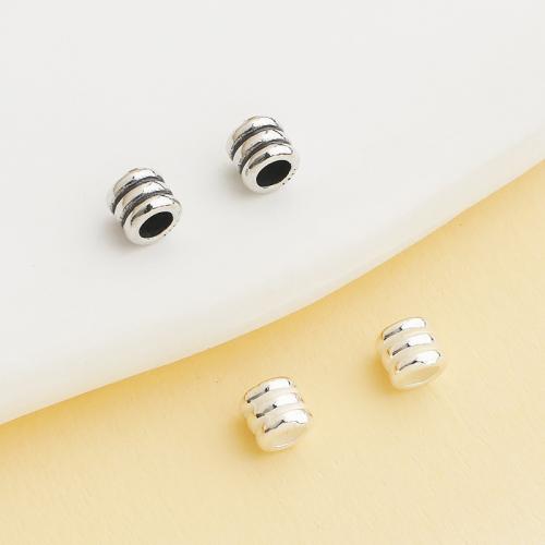 Spacer Beads Jewelry, 925 Sterling Silver, Round Tube, DIY, more colors for choice, 4.80x4.30mm, Hole:Approx 3mm, Sold By PC