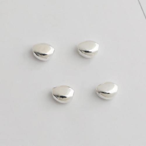 Spacer Beads Jewelry, 925 Sterling Silver, Bean, polished, DIY, silver color, 4.80x6mm, Hole:Approx 0.8mm, Sold By PC