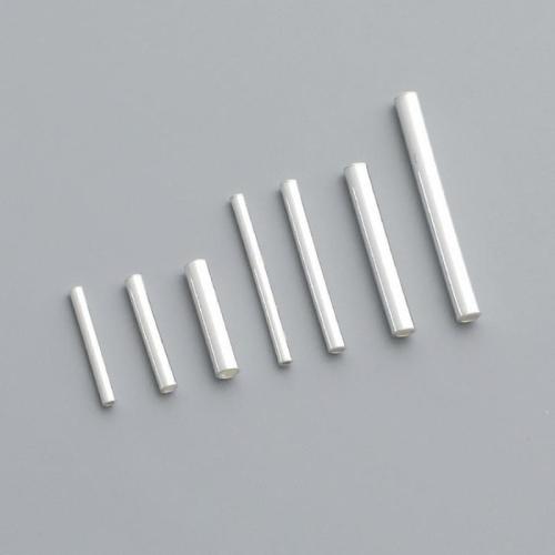 925 Sterling Silver Straight Tube, polished, DIY & different size for choice, silver color, Sold By PC