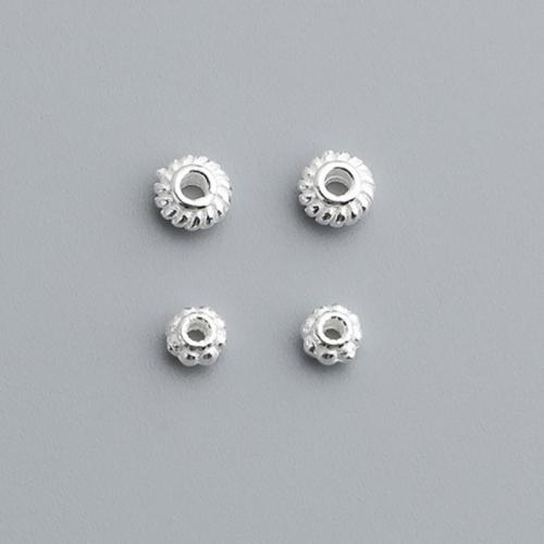 Spacer Beads Jewelry, 925 Sterling Silver, polished, DIY & different size for choice, silver color, Sold By PC