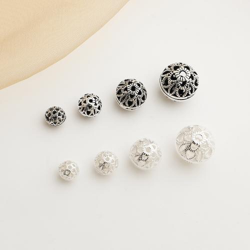 Spacer Beads Jewelry, 925 Sterling Silver, DIY & different size for choice & with flower pattern & hollow, more colors for choice, Sold By PC