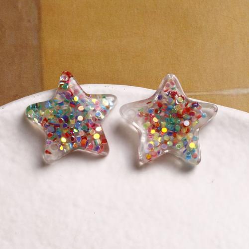 Hair Accessories DIY Findings, Resin, Star, polished, multifunctional, 21x21mm, Sold By PC