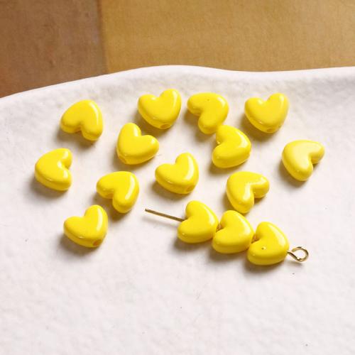 Acrylic Jewelry Beads, Heart, polished, DIY, more colors for choice, 7x8mm, Sold By PC