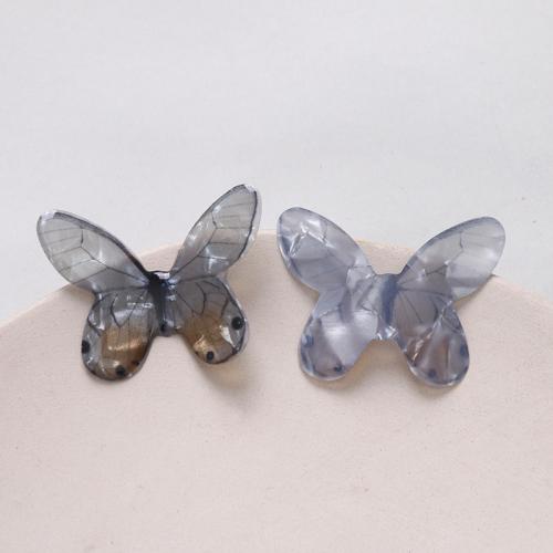 Hair Accessories DIY Findings, Resin, Butterfly, enamel, more colors for choice, 41x35mm, Sold By PC