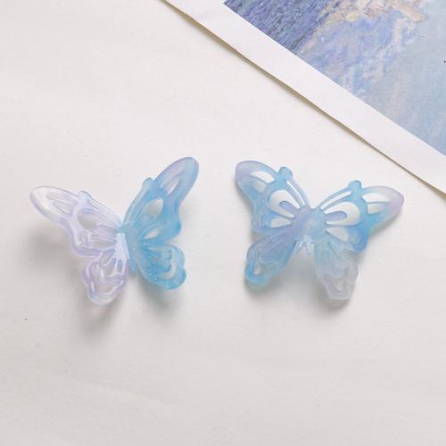 Hair Accessories DIY Findings, Acrylic, Butterfly, polished, more colors for choice, 42x33mm, Sold By PC