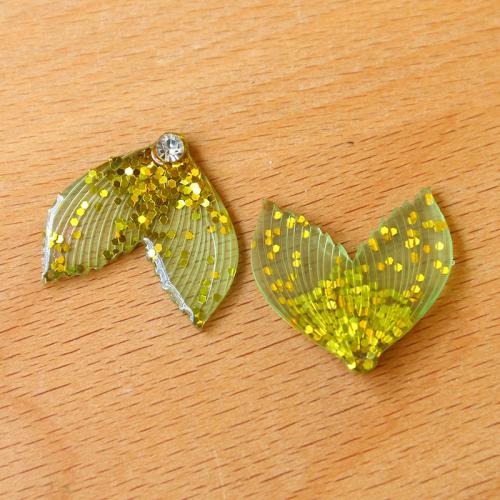 DIY Jewelry Supplies, Resin, Mermaid tail, with rhinestone, more colors for choice, 22x20mm, Sold By PC