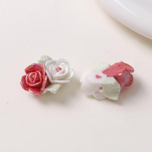 Porcelain Jewelry Beads, Flower, DIY, more colors for choice, 31x26mm, Sold By PC