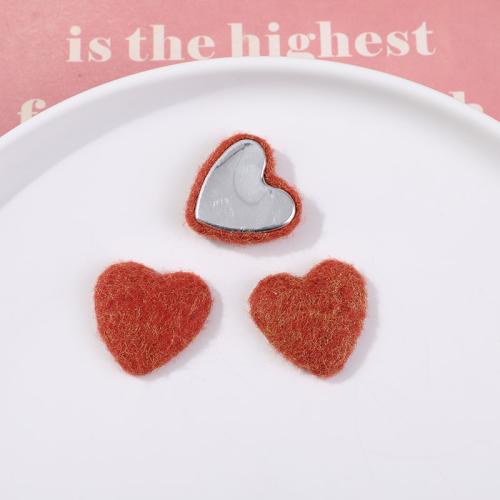 Hair Accessories DIY Findings, Felt, Heart, more colors for choice, 25x27mm, Sold By PC