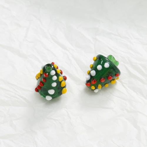 Christmas Lampwork Beads, Christmas Tree, Christmas Design & DIY & enamel, 19x14mm, Sold By PC